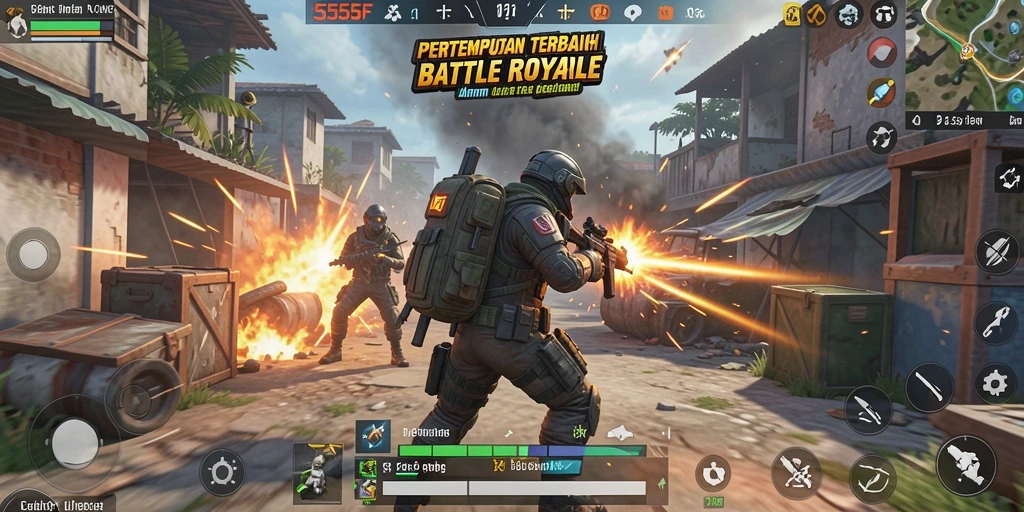 Gameplay seru dalam mode Battle Royale di 555F.
