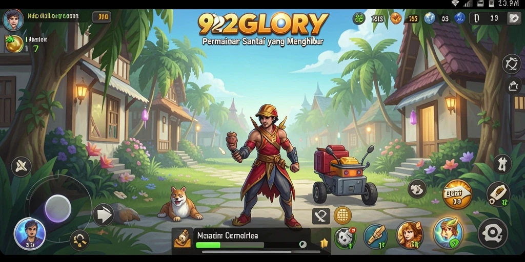 Tampilan gameplay 92GLORY yang penuh warna dan seru.