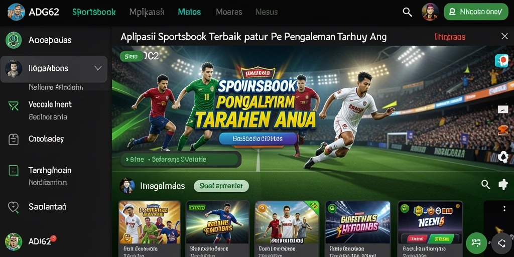 Screenshot ADG62 menampilkan antarmuka pengguna yang menarik untuk taruhan olahraga.