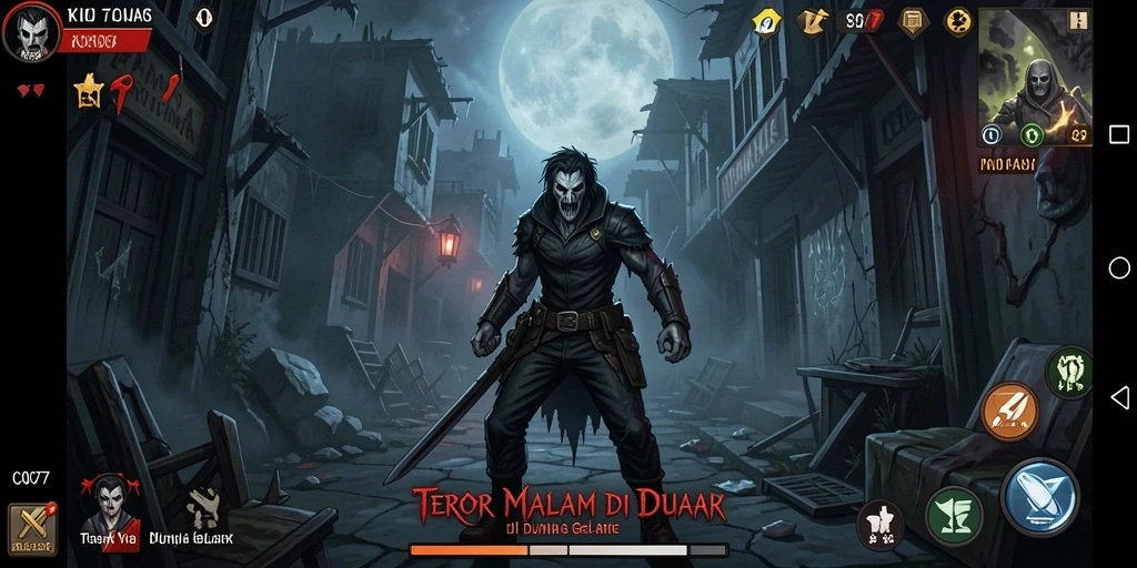 Screenshot gameplay C0077 menampilkan suasana mencekam dan penuh ketegangan.