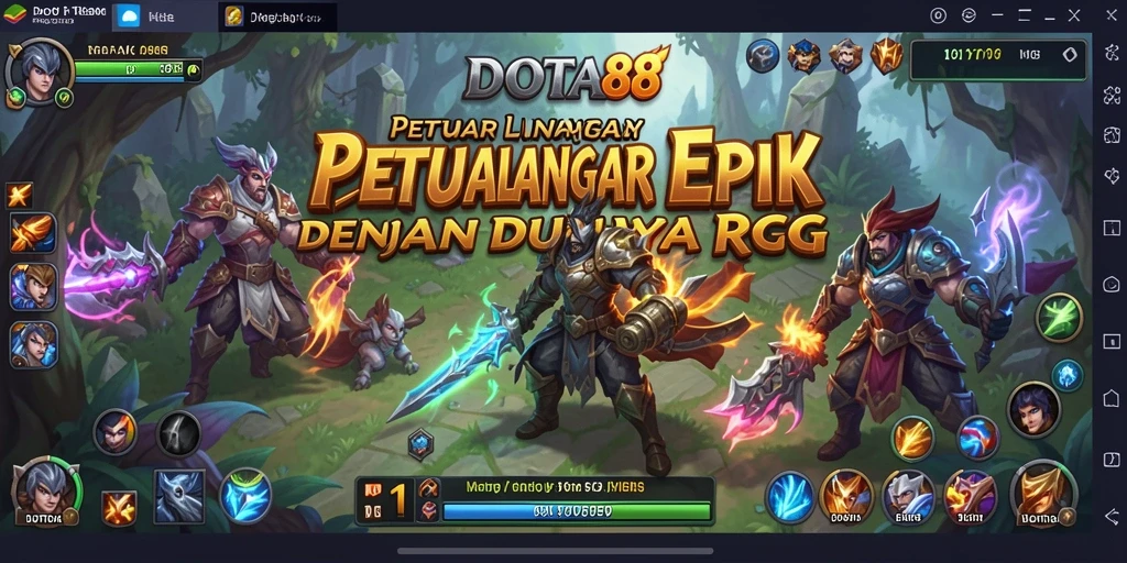 Tampilan gameplay <strong>DOTA88</strong> yang penuh aksi dan strategi RPG.
