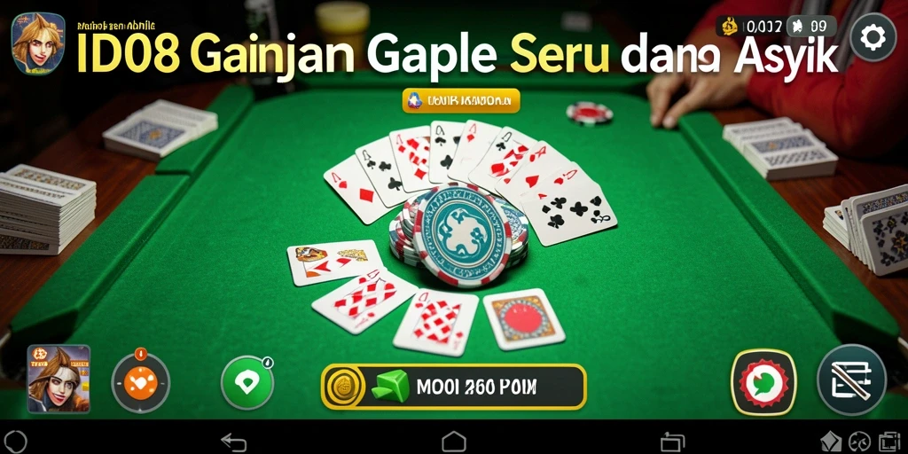 Tampilan menarik dari gameplay Gaple yang seru dan interaktif.