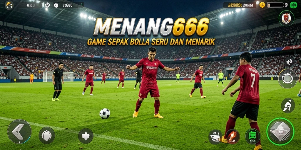 Screenshot MENANG666 menampilkan aksi seru di lapangan sepak bola.
