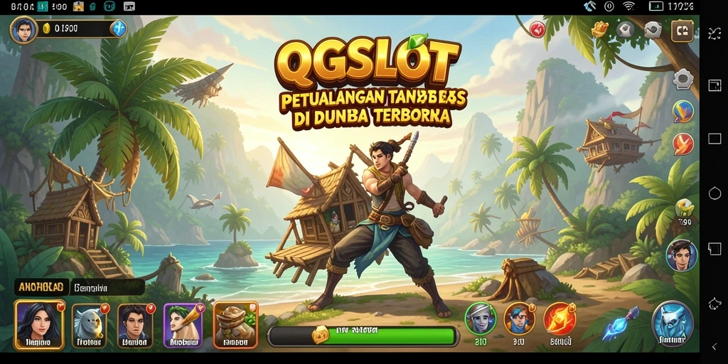 Tangkapan layar gameplay QQSLOT yang menampilkan petualangan di dunia terbuka.