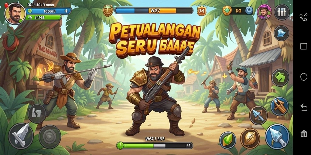 Tampilan gameplay seru W67 dengan grafis menawan.